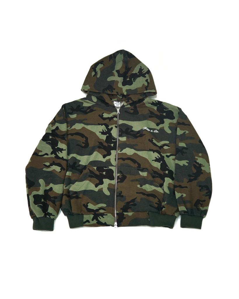 F’ Double Zip Camouflage Hoodie